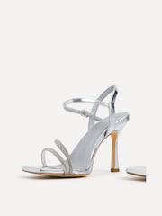 Linzi Silver Mesmerized Diamanté Embellished Strappy Heels - Image 5 of 5