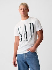 Bela - Gap Everyday Logo 100% Cotton okrogel ovratnik; z okroglim ovratnikom kratek rokav; s kratkimi rokavi majica - Slika 1 iz 7