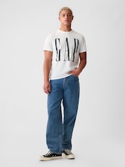 Bela - Gap Everyday Logo 100% Cotton okrogel ovratnik; z okroglim ovratnikom kratek rokav; s kratkimi rokavi majica - Slika 3 iz 7