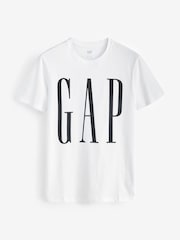 Bela - Gap Everyday Logo 100% Cotton okrogel ovratnik; z okroglim ovratnikom kratek rokav; s kratkimi rokavi majica - Slika 5 iz 7