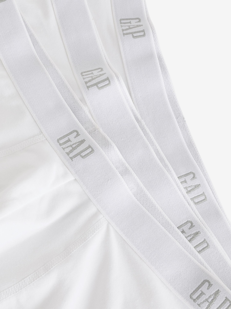 Gap White Cotton Logo 3 Pack Boxers - Image 4 of 4
