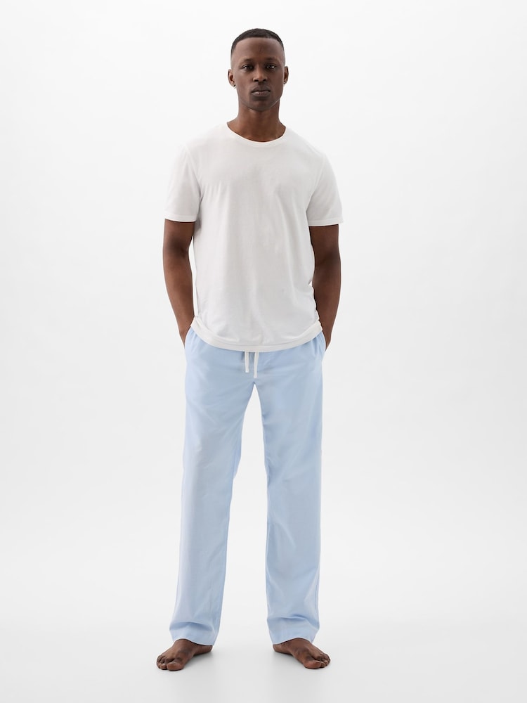 Gap Light Blue Soft Cotton Woven Pyjama Bottoms - Image 1 of 3