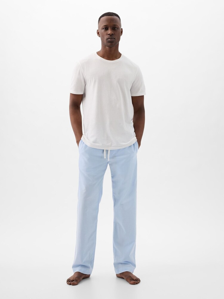 Gap Light Blue Soft Cotton Woven Pyjama Bottoms - Image 1 of 3 Gap Light Blue Soft Cotton Woven Pyjama Bottoms - Image 1 of 3