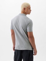 Gap Grey Logo Pique Cotton Short Sleeve Polo Shirt - Image 2 of 4