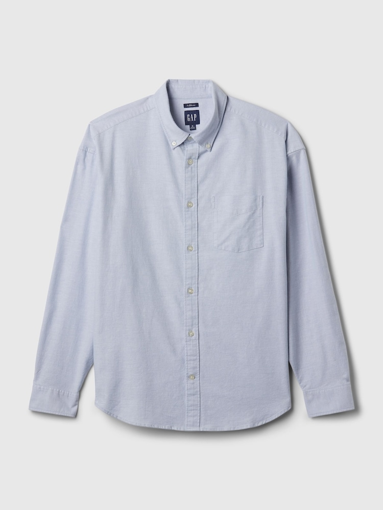 Gap Blue Long Sleeve Oversized Oxford Shirt - Image 3 of 3
