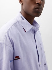Gap Blue Dapper Dan Embroidered Oxford Shirt - Image 4 of 5