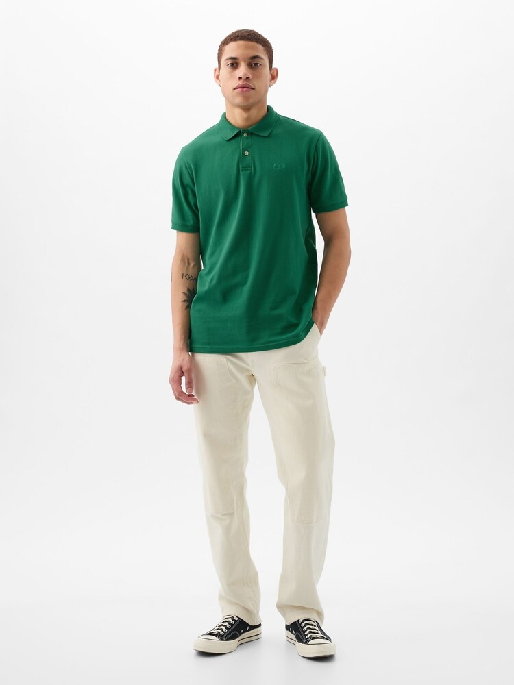 Gap Green Logo Pique Cotton Short Sleeve Polo Shirt - Image 3 of 3 Gap Green Logo Pique Cotton Short Sleeve Polo Shirt - Image 3 of 3