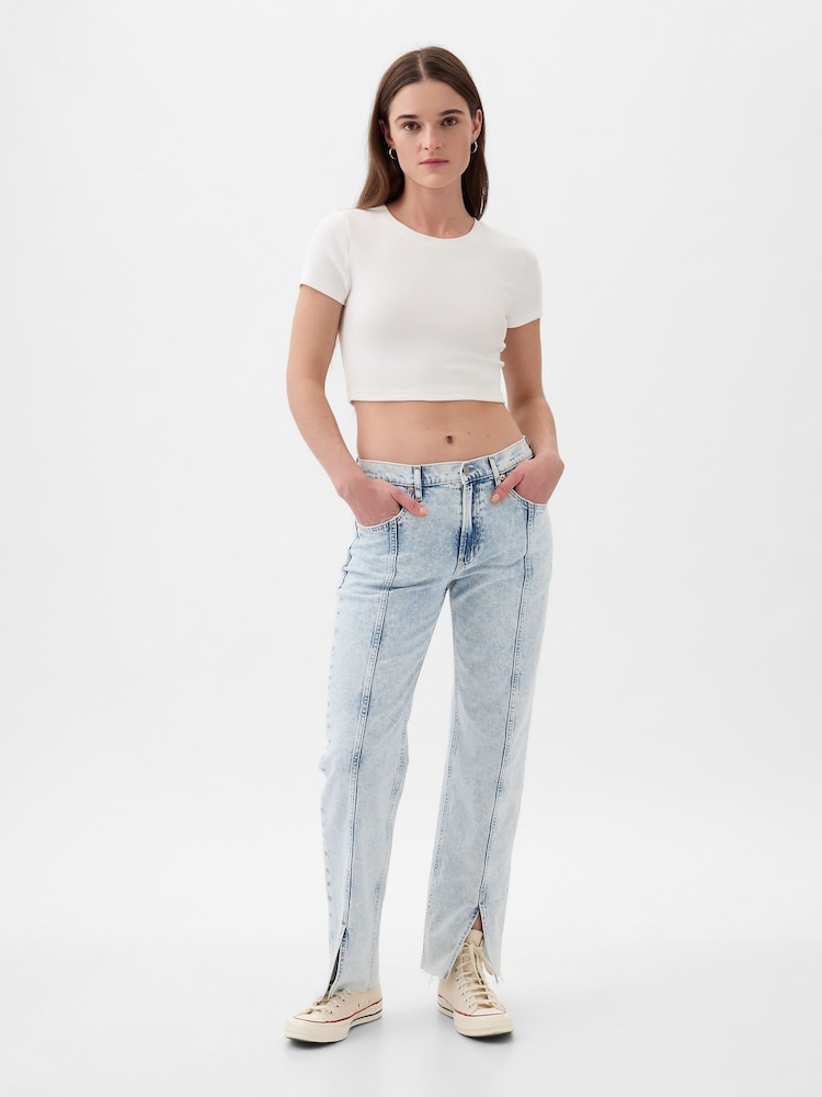 Gap Acid Wash Blue Mid Rise 90s Loose Jeans - Image 1 of 6