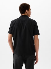 Gap Black Short Sleeve Linen Cotton Shirt - Image 3 of 5