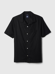 Gap Black Short Sleeve Linen Cotton Shirt - Image 5 of 5