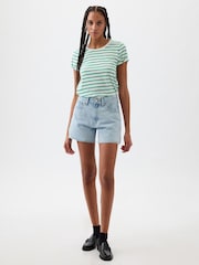 Gap Green Stripe Favourite Graphic Short Sleeve T-Shirt - Image 1 of 2