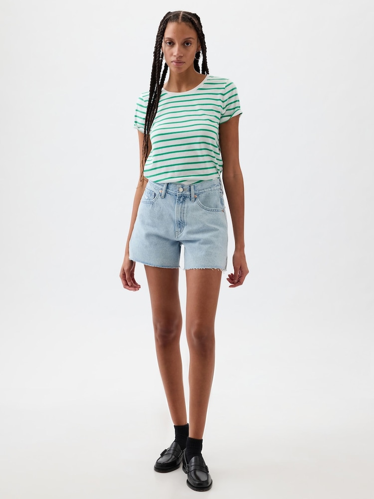 Gap Green Stripe Favourite Graphic Short Sleeve T-Shirt - Image 1 of 2