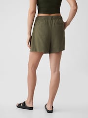 Gap Khaki Green 4" Linen Cotton Everyday Shorts - Image 2 of 6