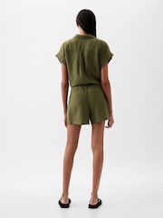 Gap Khaki Green 4" Linen Cotton Everyday Shorts - Image 5 of 6