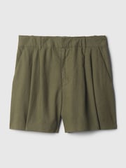 Gap Khaki Green 4" Linen Cotton Everyday Shorts - Image 6 of 6