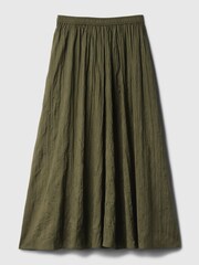 Gap Green Crinkle Pull On Midi Skirt - Image 4 of 4