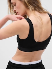 Gap Black Organic Stretch Cotton Logo Bralette - Image 2 of 2
