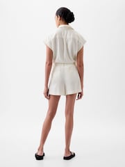 Gap White 4" Linen Cotton Everyday Shorts - Image 4 of 4