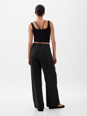 Gap Black High Waisted Linen Cotton Trousers - Image 4 of 5