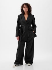 Gap Black High Waisted Linen Cotton Trousers - Image 5 of 5