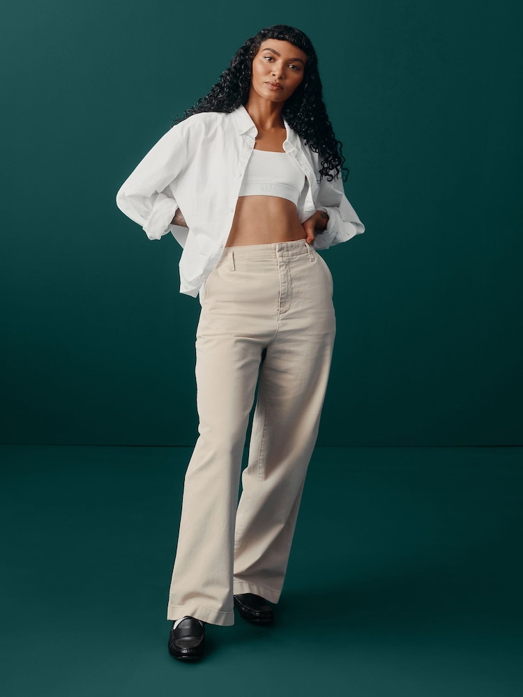 Gap White Organic Stretch Cotton Logo Bralette - Image 6 of 6