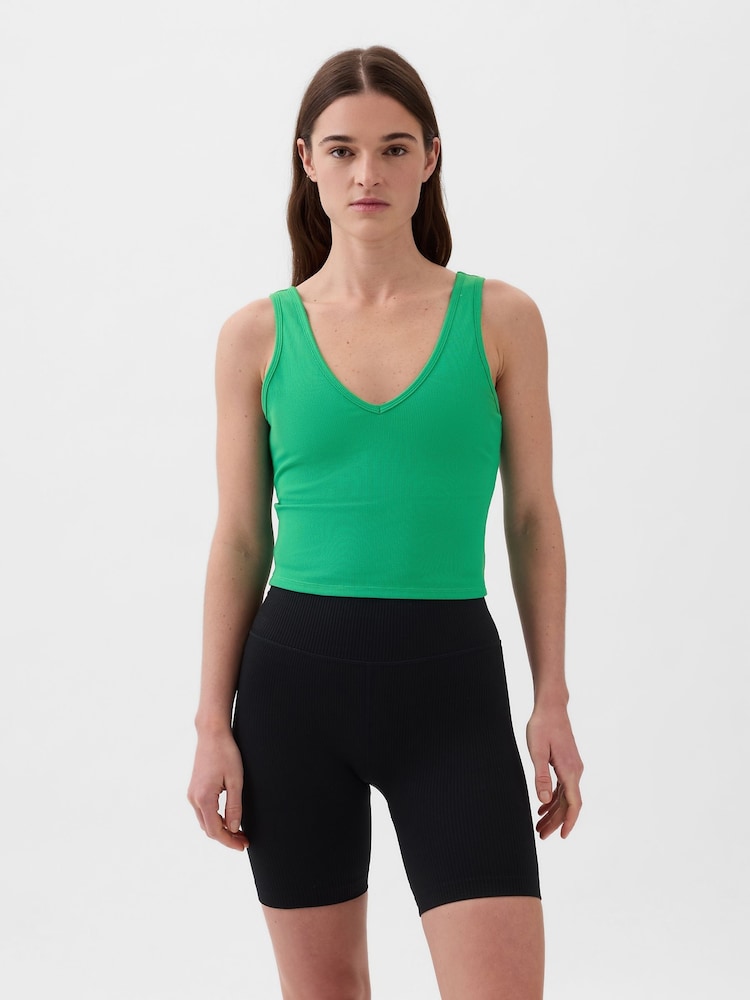 Gap Green Studio Ribbed V Neck Brami - Image 1 of 4