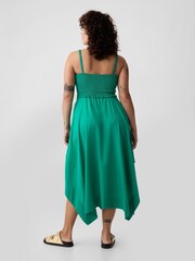 Gap Gesmoktes Midikleid mit asymmetrischem Saum - Bild 4 von 5