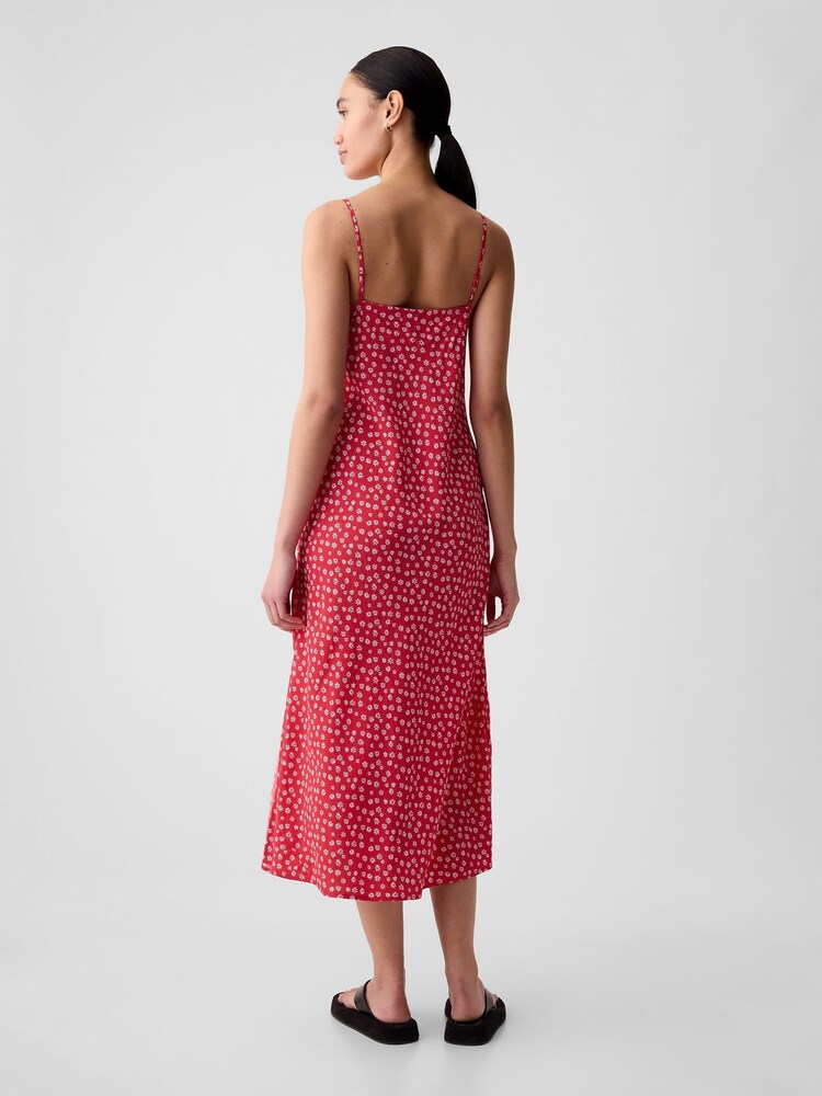 Gap Red Floral Slip Midi Dress - Image 2 of 4 Gap Red Floral Slip Midi Dress - Image 2 of 4