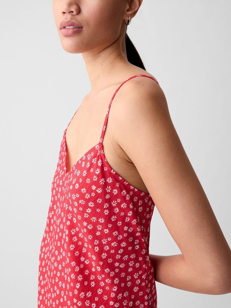 Gap Red Floral Slip Midi Dress - Image 4 of 4 Gap Red Floral Slip Midi Dress - Image 4 of 4