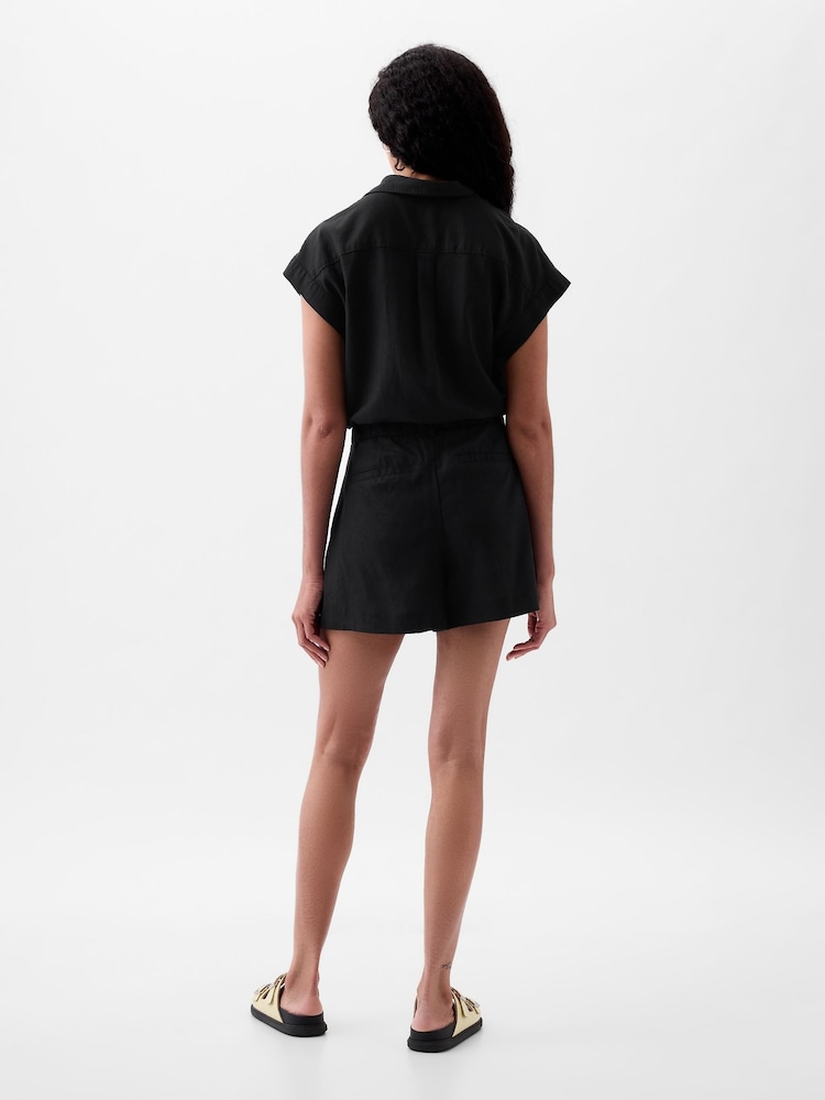 Gap Black 4" Linen Cotton Everyday Shorts - Image 4 of 4