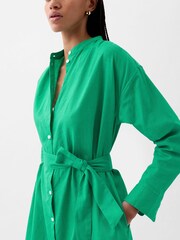 Gap Green Linen Blend Long Sleeve Shirt Dress - Image 4 of 4