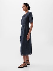 Gap Durchgeknöpftes Midikleid aus Denim mit Spitze - Bild 3 von 4