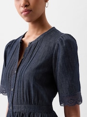 Gap Durchgeknöpftes Midikleid aus Denim mit Spitze - Bild 4 von 4