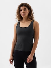 Gap Black Studio Twist Back Support Tank Top - Image 1 of 4