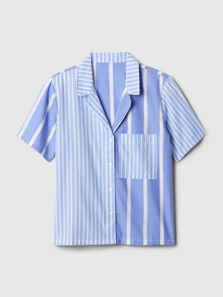 Gap Blue Stripe Poplin Pyjama Shirt - Image 3 of 3 Gap Blue Stripe Poplin Pyjama Shirt - Image 3 of 3