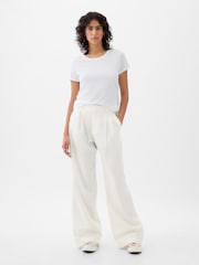 Gap White High Waisted Linen Cotton Trousers - Image 1 of 5