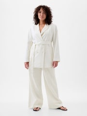 Gap White High Waisted Linen Cotton Trousers - Image 3 of 5