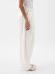 Gap White High Waisted Linen Cotton Trousers - Image 5 of 5