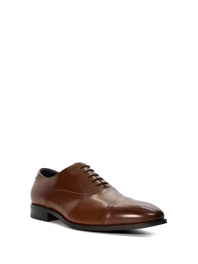 Dune London Brown Wide Fit Secrecy Oxford Toe Cap Lace-Up Shoes - Image 2 of 6