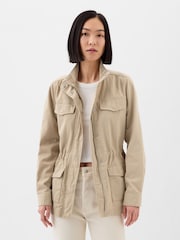 Gap Cream Zip Up Utility Jacket - Image 1 of 4