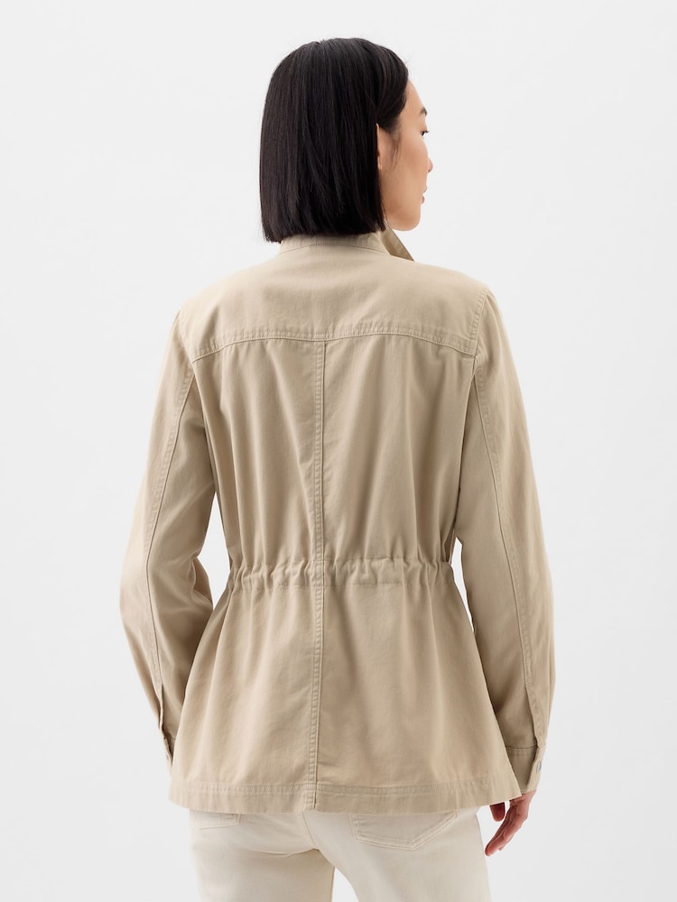 Gap Cream Zip Up Utility Jacket - Image 2 of 4