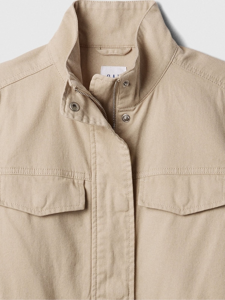 Gap Cream Zip Up Utility Jacket - Image 4 of 4 Gap Cream Zip Up Utility Jacket - Image 4 of 4