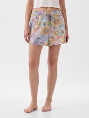 Blumenmuster in Lila - Gap Pyjama-Shorts aus Popeline - Bild 1 von 3