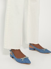 Dune London Blue Hopeful Snaffle Slingback Sandals - Image 3 of 6
