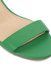 Dune London Green Chrome Memee Mid Block Heel Sandals - Image 6 of 7