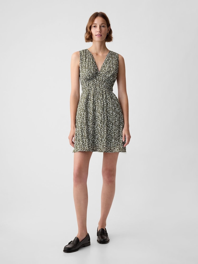Gap Green Crinkle Mini Dress - Image 2 of 6