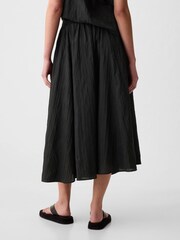 Gap Black Crinkle Pull On Midi Skirt - Image 3 of 4