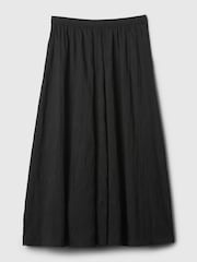 Gap Black Crinkle Pull On Midi Skirt - Image 4 of 4
