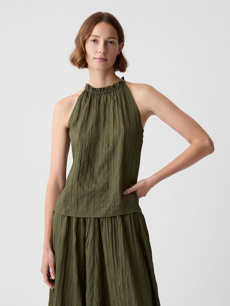 Grün - Gap Ärmelloses Top in Knitteroptik mit Neckholder - Bild 1 von 8