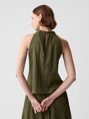 Grün - Gap Ärmelloses Top in Knitteroptik mit Neckholder - Bild 2 von 8